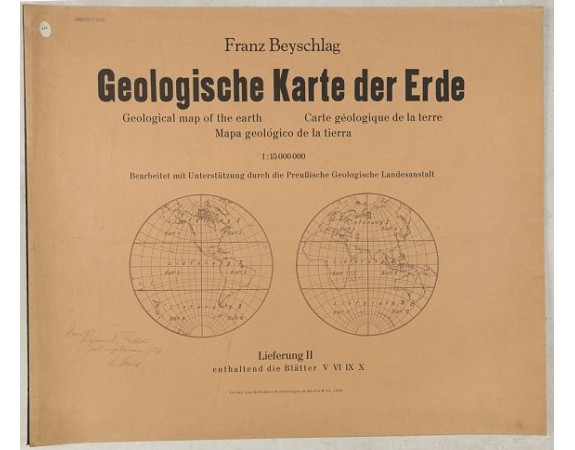 BURNTRUEGER, Gebrueder -  Franz Beyschlag Geologische Karte der Erde / Geological map of the Earth/