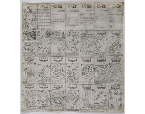 ANONYMOUS -  Gioco Geografico dell' Europa. [An anonymous Tarocchi pack of cards featuring maps]