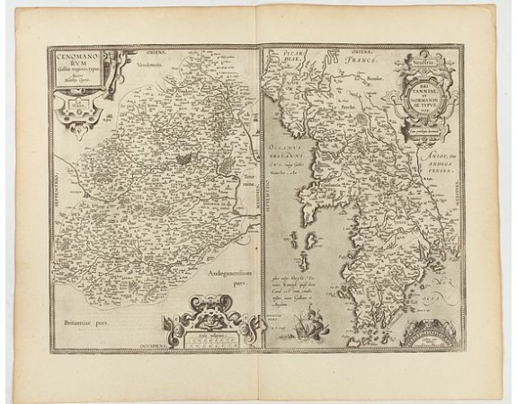 ORTELIUS, A. - Cenomanorum... La Mans. / Neustria. Britanniae, et Normandiae Typus.