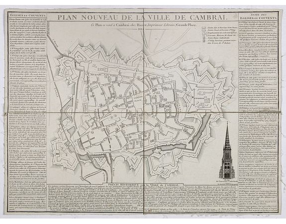 HUREZ -  Plan nouveau de la ville de Cambrai.