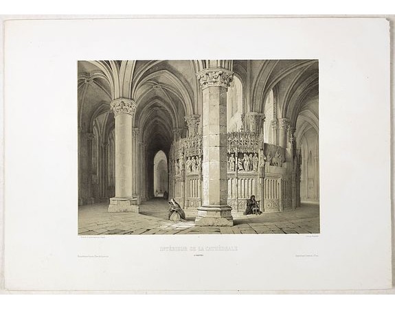 CHAPUY, Nicolas Marie Joseph. -  Intérieur de la cathédrale à Chartres.