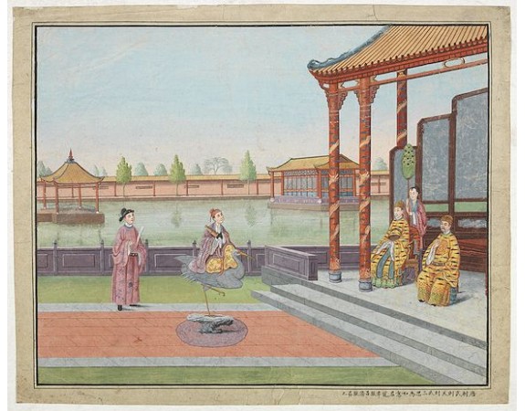 ANONYME -  Chinese watercolor. " It's easy to get Zongchang's rate of favor and meaning of Si Sanwu's."  [Google translate]