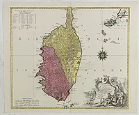 LOTTER, T. C. -  L'isle de Corse avec les différents districts, appartenante à la République de gênes . . .