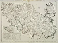 JAILLOT, H. /  SANTINI. -  Carte Particuliere de l'Isle de Corse. Divisée par ses Dix Provinces ou Juridictions et ses quatre Fiefs..