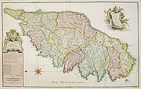 JAILLOT, B.A. - Carte Particulière de l'Isle de Corse. Divisée par ses dix Provinces ou Juridictions et ses quatre Fiefs. Levée sur les Lieux par les Ordres de la Rép