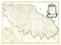 JAILLOT, H. /  SANTINI. - Carte Particulière de l'Isle de Corse. Divisée par ses Dix Provinces ou Juridictions et ses quatre Fiefs.