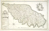 JAILLOT, H. - Carte Particulière de l'Isle de Corse. Divisée par ses Dix Provinces ou Juridictions et ses quatre Fiefs.