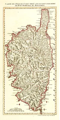 FADEN, W. / ELLIS, J. - Carte de l'Isle de Corse tirée sur les lieux. . . Mr le Maréchal de Maillebois.