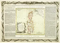 BRION / DESNOS. - Les Isles de Sardaigne et de Corse, Divisées par Provinces tant Civiles qu'Ecclésiastiques.