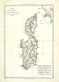 BONNE, R. - Isles DE CORSE ET DE SARDAIGNE. Hérisson del. André sculp.