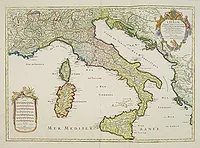 JAILLOT / MORTIER / VAUGONDY / D'ANVILLE / BONNE; - Lot de 12 cartes d'Italie ou de ses régions (10 avec la Corse).