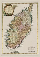 LATTRÉ, J. - L'Isle de Corse divisée par Juridictions Extraite de plusieurs Cartes Nationales.